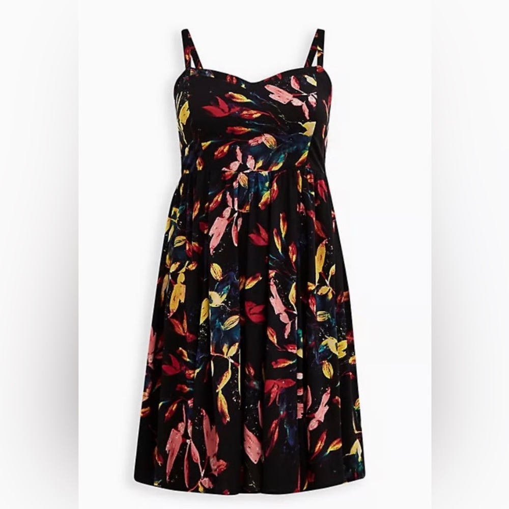 Torrid Black and Pink Sweetheart Midi Sundress